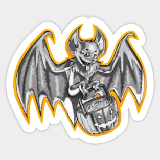 Halloween Bat Girl Grey Sticker